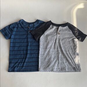 Jumping Beans Softest Tee- Striped Blue & Gray T-Shirts Bundle 2T